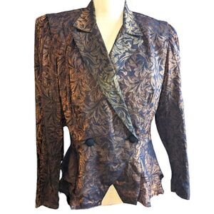 Lauren‎ Michaels vintage brown floral print jacket size 12